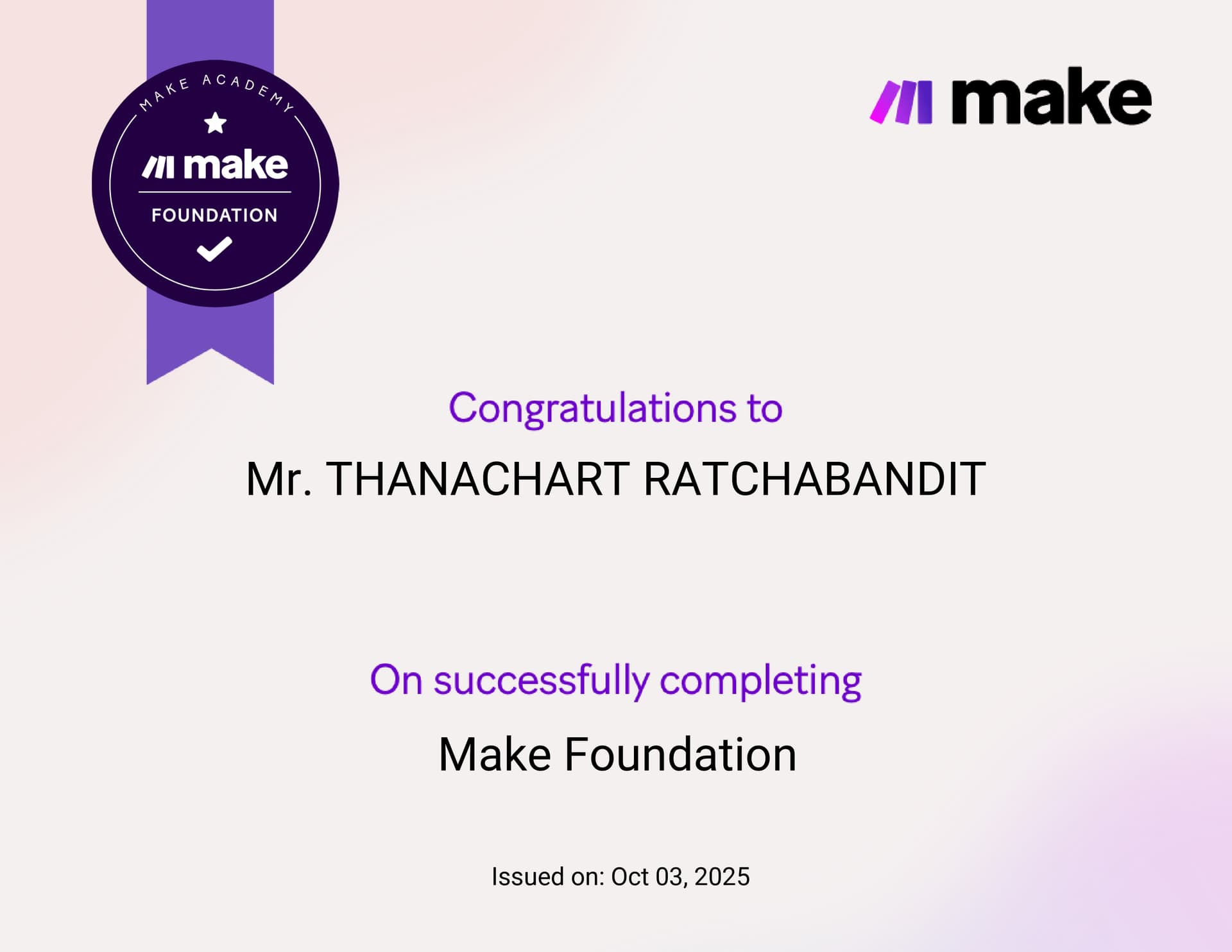 Make Foundation Certification